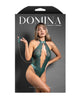 Load image into Gallery viewer, Domina Green Lace Halter Teddy With Zipper And Chain Leash