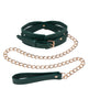 Load image into Gallery viewer, Sex And Mischief Emerald Green Cutout BDSM Collar With Gold Hardware