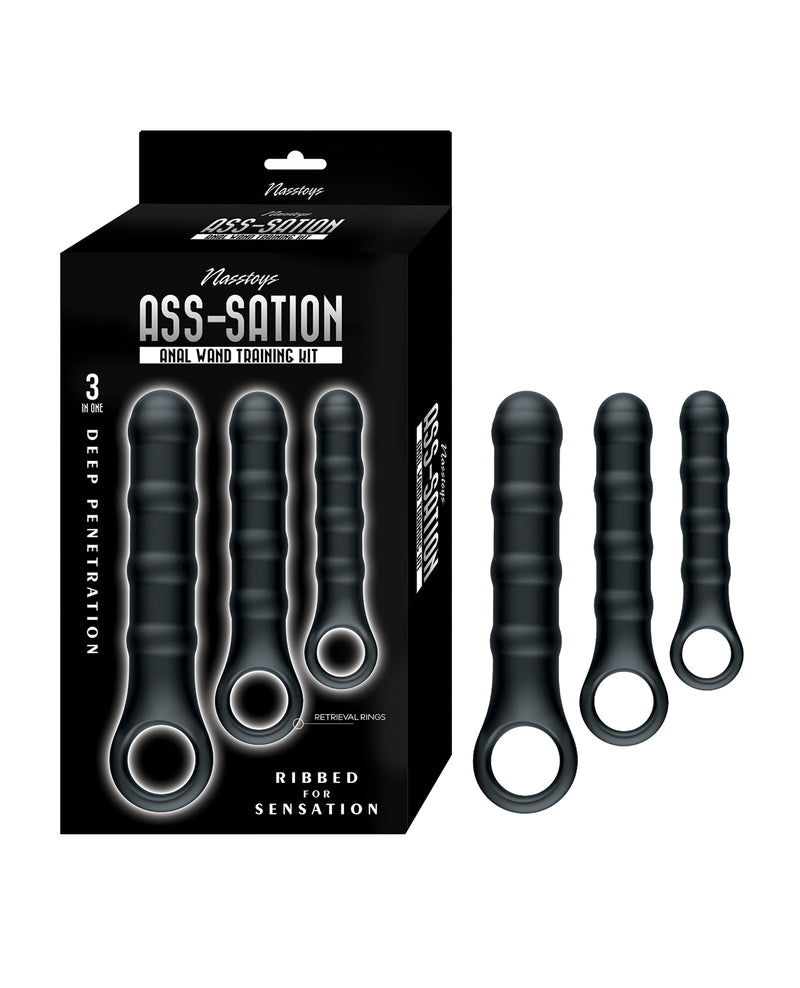 Carregar imagem no visualizador da Galeria, Nasstoys Ass Sation Anal Wand Training Kit Ribbed Three Piece