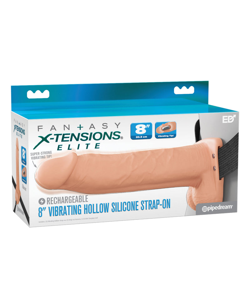 Cargue la imagen en el visor de la galería, Arnés de silicona hueco vibrador Fantasy Xtensions de 8 pulgadas, ligero
