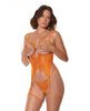 Indlæs billede i gallerifremviser, Mango Obsession Orange Cupless Bustier With Thong Garters