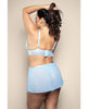 Carregar imagem no visualizador da Galeria, Conjunto 2 em 1 premium com bralette de renda metálica e detalhes de pérolas, azul-claro