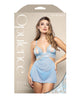 Bild in den Galerie-Viewer laden, Opulence 2-teiliges Bralette-Set aus Metallic-Spitze mit Perlendetail, Hellblau
