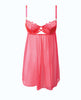 Load image into Gallery viewer, Eden Plus Size Coral Mesh Chemise Slip Dress With Keyhole Lace Trim