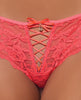 Charger l'image dans la visionneuse de la galerie, String tanga Bella à lacets croisés en dentelle avec détail bijou, corail, M