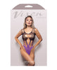 Cargue la imagen en el visor de la galería, Body teddy de punto con aberturas Vixen, degradado de negro a morado, talla única