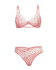 Bild in den Galerie-Viewer laden, Glinda florales Netz-BH-Set, transparente Dessous Rosa Weiß XL