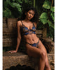 Afbeelding laden in Galerijviewer, After Midnight metallic pioenrozen-kanten bralette- en stringset met beugel, XL