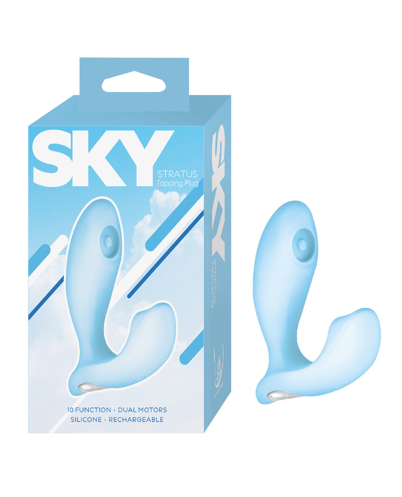 Load image into Gallery viewer, Nasstoys Sky Stratus Tapping Plug Blue Dual Motor Vibration