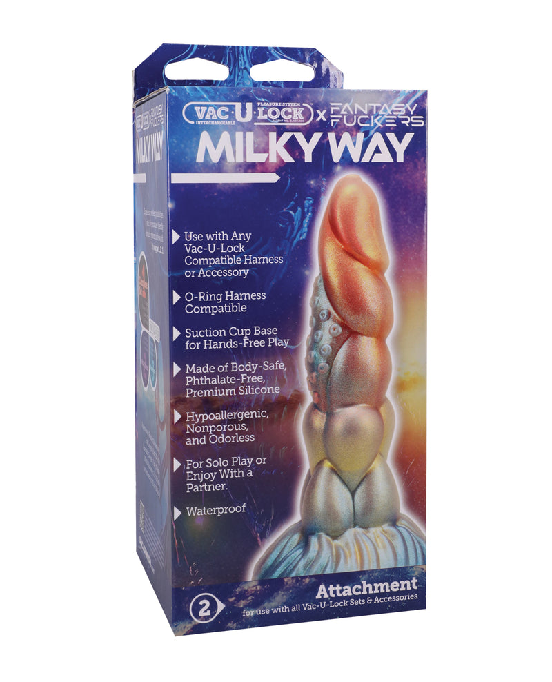 Încărcați imaginea în vizualizatorul Galerie, Dildo din silicon cu striații Fantasy Fuckers Milky Way Vac-U-Lock