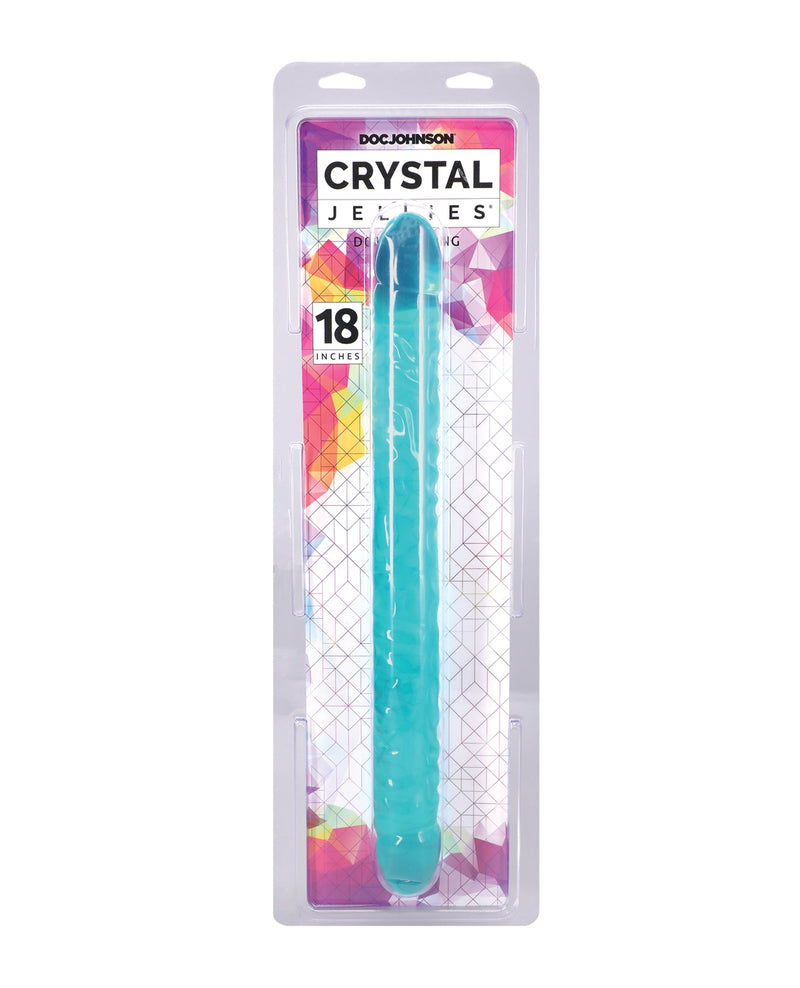 Charger l'image dans la visionneuse de la galerie, Doc Johnson Crystal Jellies double gode de 18 pouces, bleu sarcelle, texture flexible
