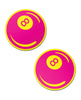 Cargue la imagen en el visor de la galería, Adhesivos para pezones Pastease de bola 8, rosa neón y amarillo, novedad para adultos, festival