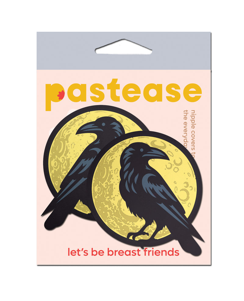 Cargue la imagen en el visor de la galería, Cubresenos Pastease Raven Full Moon, negros y amarillos, para Halloween