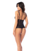 Load image into Gallery viewer, Sheer Mesh Babydoll With Embroidered Cups And Thong Two Piece Set In Black