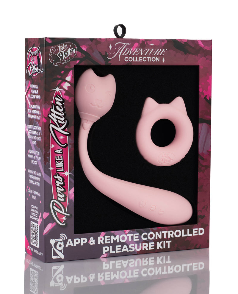 Încărcați imaginea în vizualizatorul Galerie, Natalie's Toy Box Purrs Like A Kitten, vibrator controlat prin aplicație, set roz