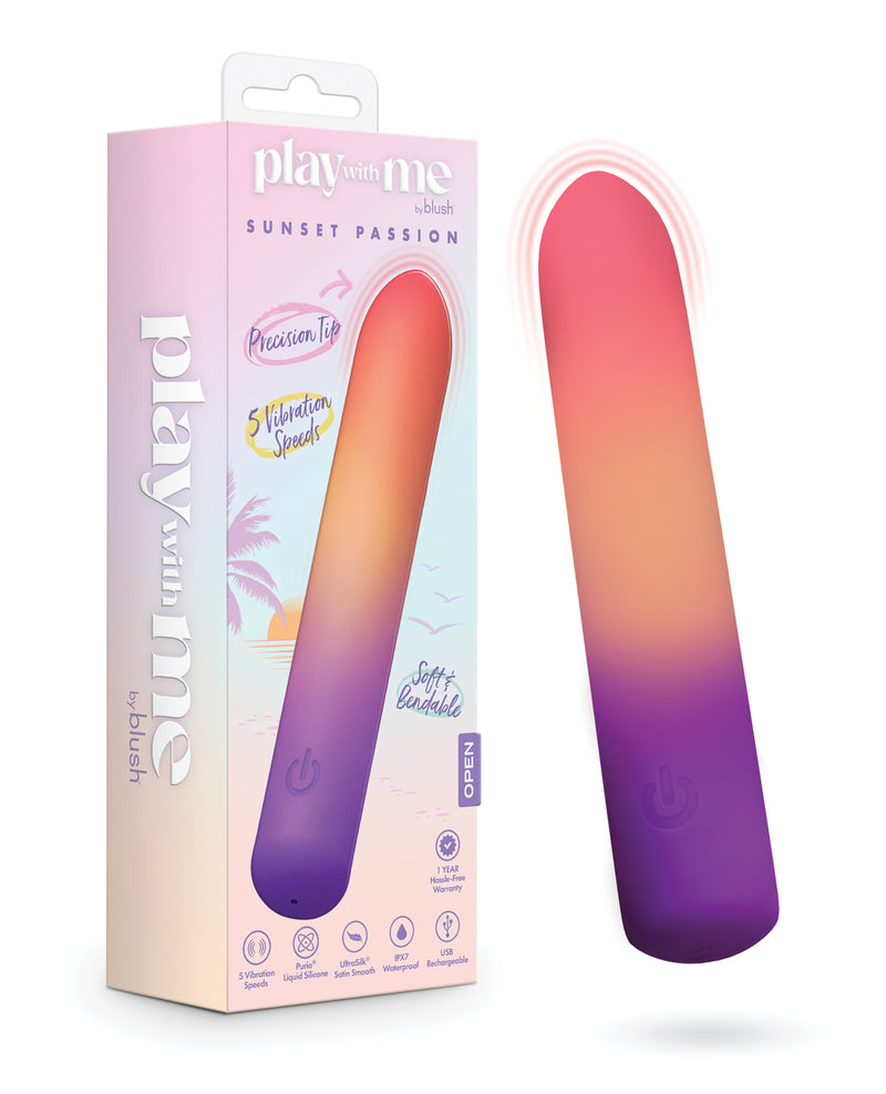Cargue la imagen en el visor de la galería, Vibrador bala Play With Me Sunset Passion de 5 velocidades, multicolor