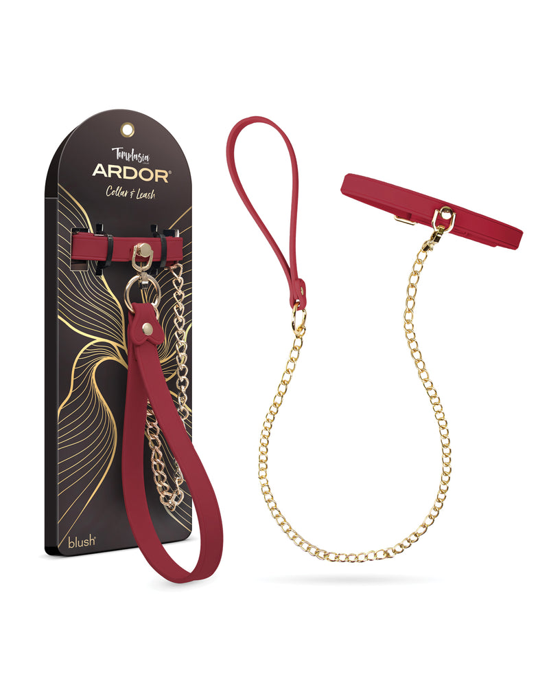 Load image into Gallery viewer, Blush Temptasia Ardor Adjustable Silicone Collar And Leash Red