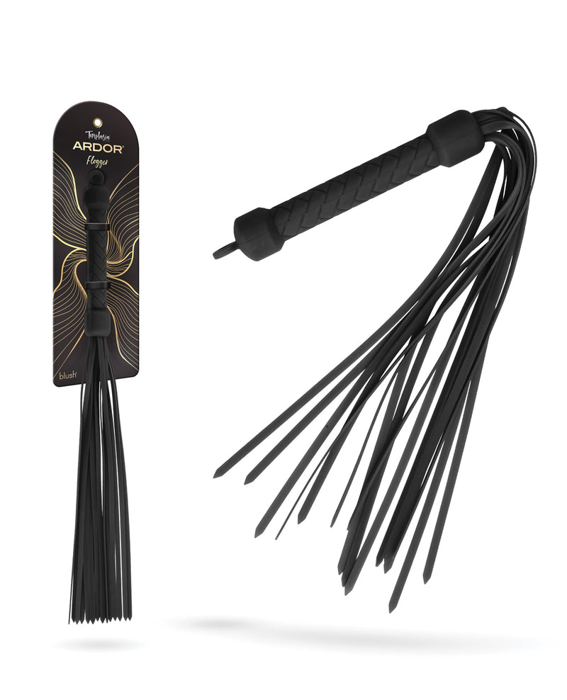 Cargue la imagen en el visor de la galería, Flogger de silicona apta para el cuerpo negro Blush Temptasia Ardor