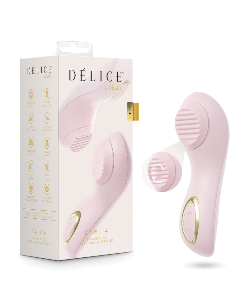Load image into Gallery viewer, Delice Dahlia Rotating Personal Massager Pink With Five Speeds
