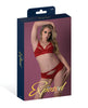 Cargue la imagen en el visor de la galería, Conjunto de sujetador y braguita de encaje y malla Magic Silk Rush, lencería roja de dos piezas
