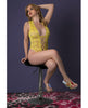Indlæs billede i gallerifremviser, Butter Yellow Lace Mesh Teddy Bodysuit With Deep Plunge Design