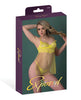 Load image into Gallery viewer, Yellow Lace And Mesh Babydoll With G String Floral V Neck Satin Bow L Xl
