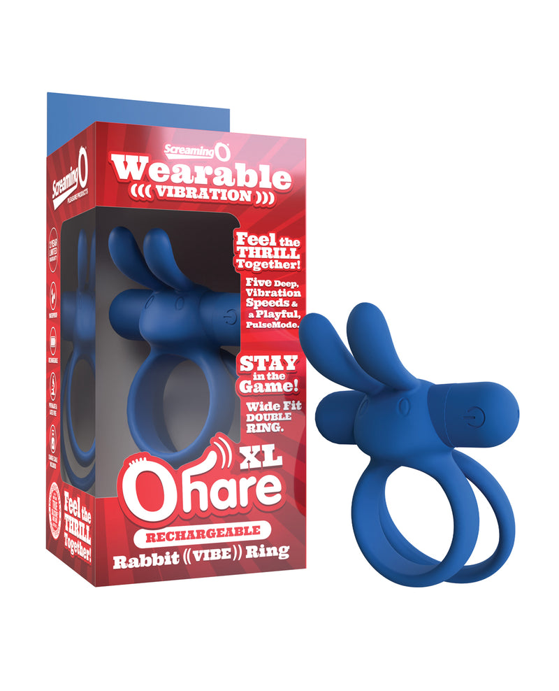 Load image into Gallery viewer, Screaming O Rechargeable Ohare XL Vibrating Stimulator Blue Premium Silicone