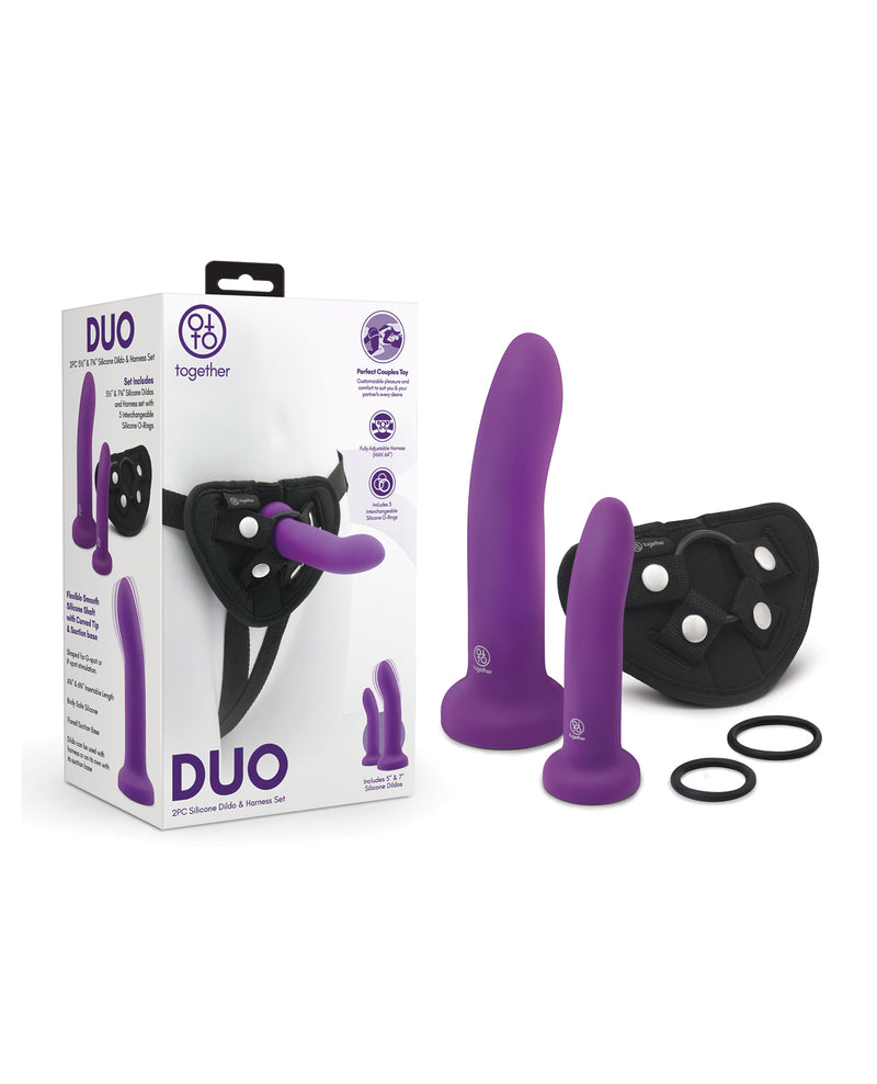 Load image into Gallery viewer, Together Body Safe Silicone Dildo Harness Set 5.5 And 7 Inch