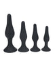 Carregar imagem no visualizador da Galeria, Conjunto LEVELZ de plugs anais cônicos de silicone premium, com 4 tamanhos, preto