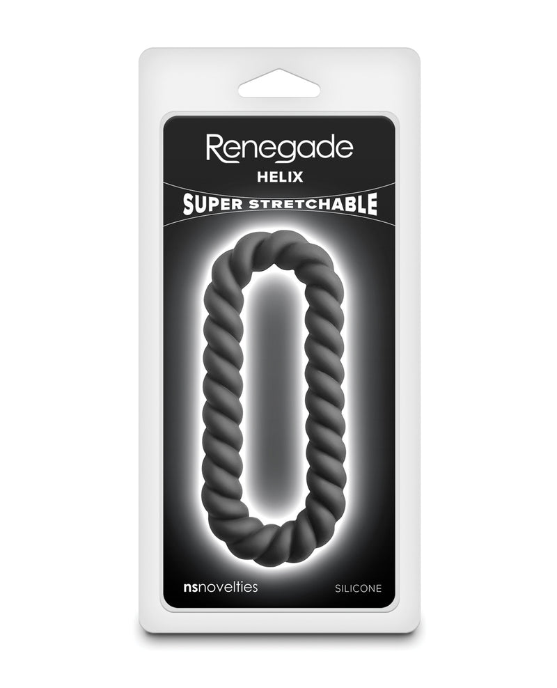 Load image into Gallery viewer, Renegade Helix Black Braided Silicone Dual Cock Ring