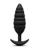 Cargue la imagen en el visor de la galería, Plug de silicona con textura y vibración BVibe Twist, material seguro para el cuerpo, punta cónica, negro