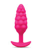 Load image into Gallery viewer, BVibe Bump Texture Vibrating Butt Plug Pink Silicone Tapered Design