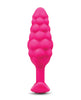 Load image into Gallery viewer, BVibe Bump Texture Vibrating Butt Plug Pink Silicone Tapered Design