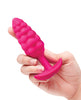Load image into Gallery viewer, BVibe Bump Texture Vibrating Butt Plug Pink Silicone Tapered Design