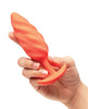 Cargue la imagen en el visor de la galería, Plug anal de silicona con textura y vibración Bvibe Swirl, naranja