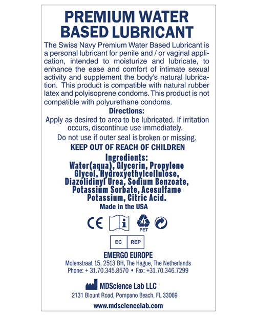 Cargue la imagen en el visor de la galería, Lubricante a base de agua Swiss Navy - 8 oz