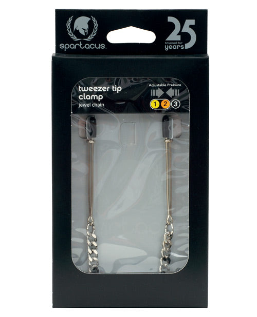 Lataa kuva gallerian katseluohjelmaan, Spartacus Adjustable Tweezer Nipple Clamps w/Jewel Chain
