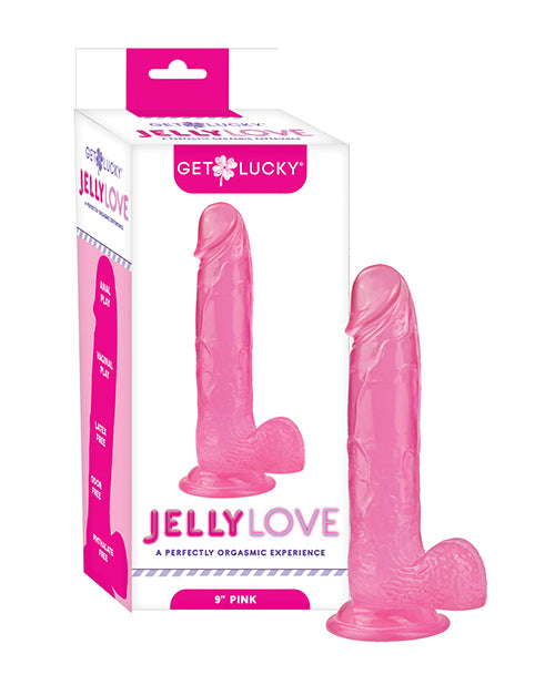 Load image into Gallery viewer, Get Lucky 9 Inch Curved Realistic Dildo Pink With Suction Base