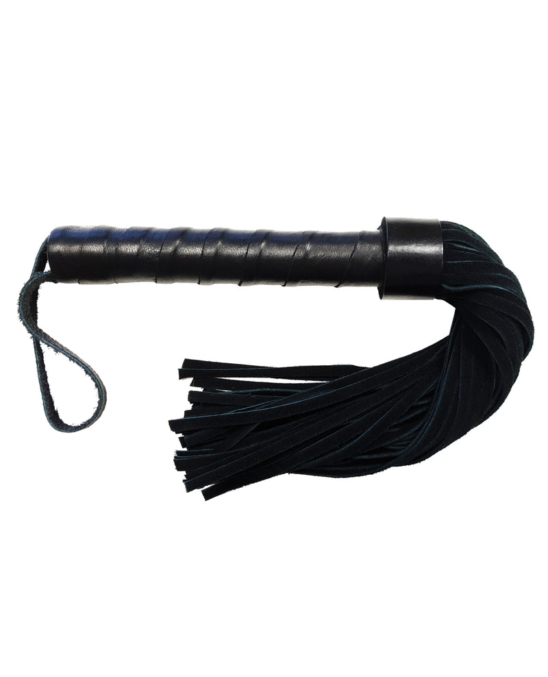 Bild in den Galerie-Viewer laden, Rouge Leather Handle Short Short Suede Flogger - Black