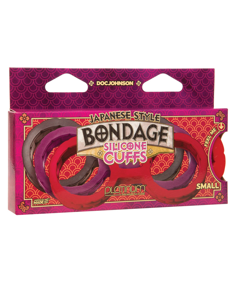 Cargue la imagen en el visor de la galería, Japanese Bondage Silicone Cuffs Small - Red