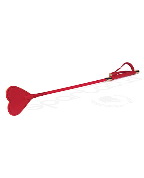 Charger l'image dans la visionneuse de la galerie, Spartacus PU Riding Crop w/Plush Heart Shape Tip - Red