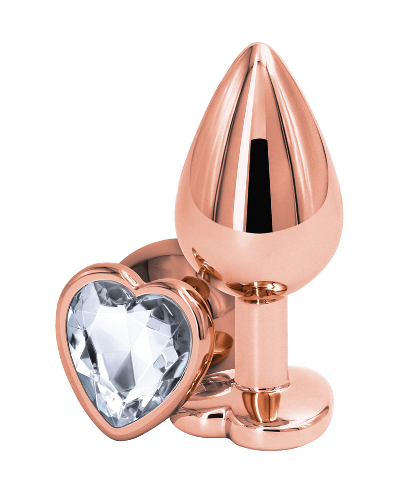 Încărcați imaginea în vizualizatorul Galerie, Rear Assets Rose Gold Heart Medium - Clear