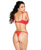 Ladda bilden i Galleri Viewer, Scalloped Embroidery Shelf Bra w/underwire Support & Adjustable Straps Red 44