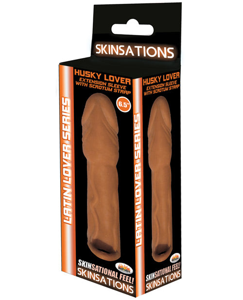 Load image into Gallery viewer, Skinsations Latin Lover 6.5" Husky Extension Sleeve w/Scrotum Strap