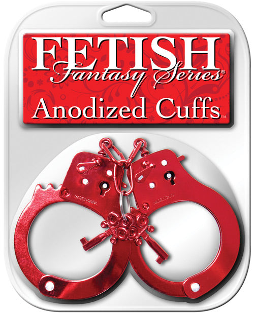 Załaduj obraz do przeglądarki galerii, Fetish Fantasy Series Anodowane kajdanki - czerwone