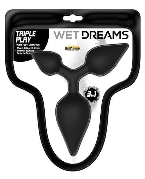 Load image into Gallery viewer, Wet Dreams Triple Play Anal Plug - Black