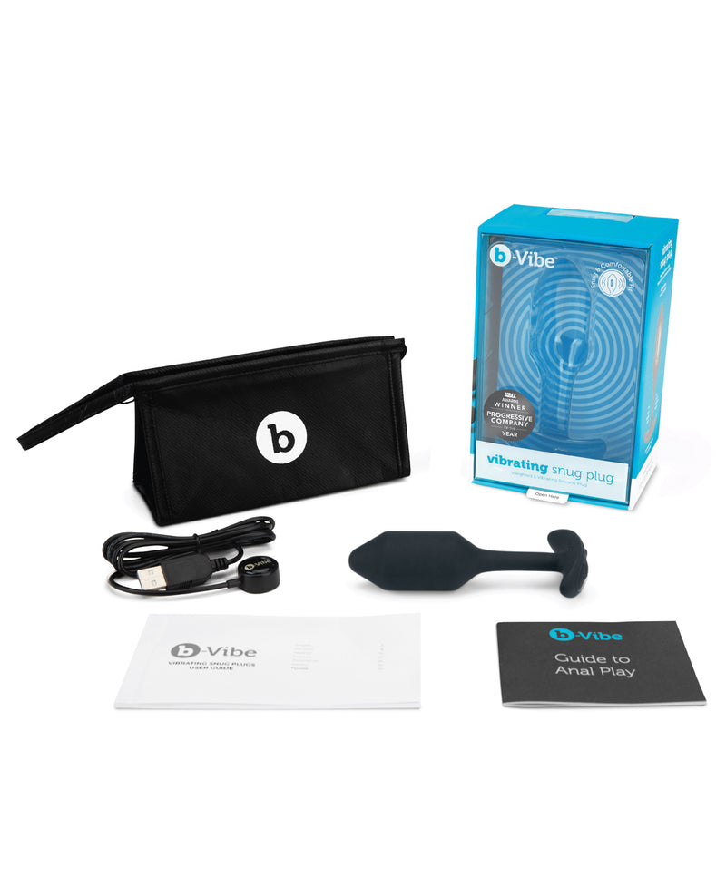 Indlæs billede i gallerifremviser, b-Vibe Vibrating Weighted Snug Plug M - 112 g Black