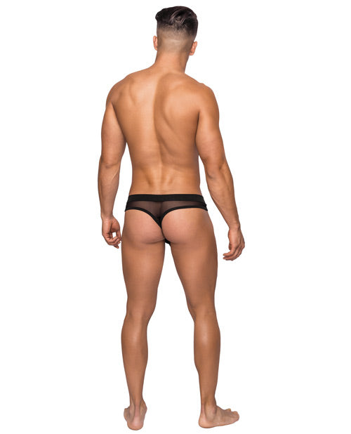 Load image into Gallery viewer, Hoser Stretch Mesh Thong Black S/M