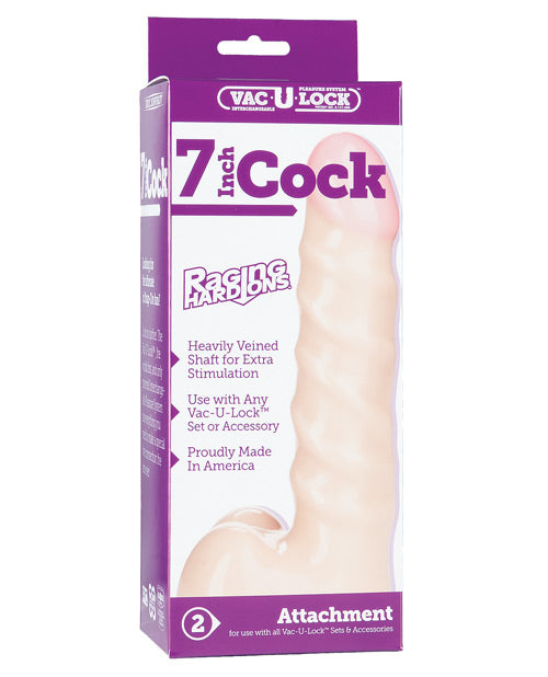 Cargue la imagen en el visor de la galería, Vac-U-Lock 7" Raging Hard on Realistic Cock - White