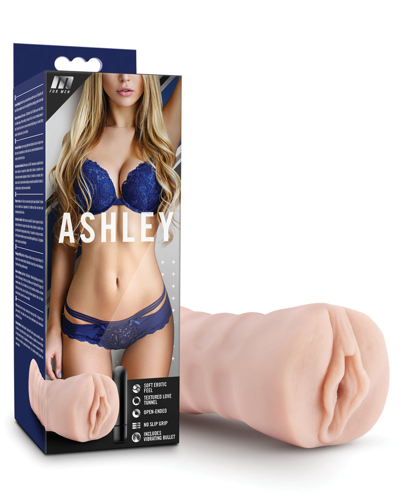 Load image into Gallery viewer, Blush M For Men Ashley Masturbator With One Speed Vibrating Bullet